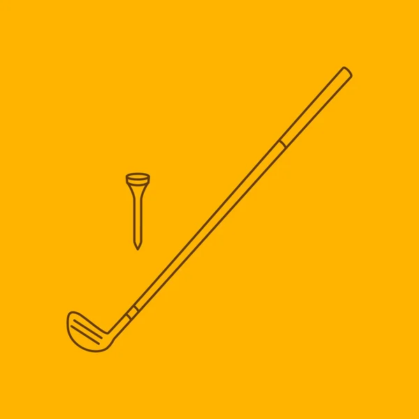 Golf club lijn pictogram — Stockvector