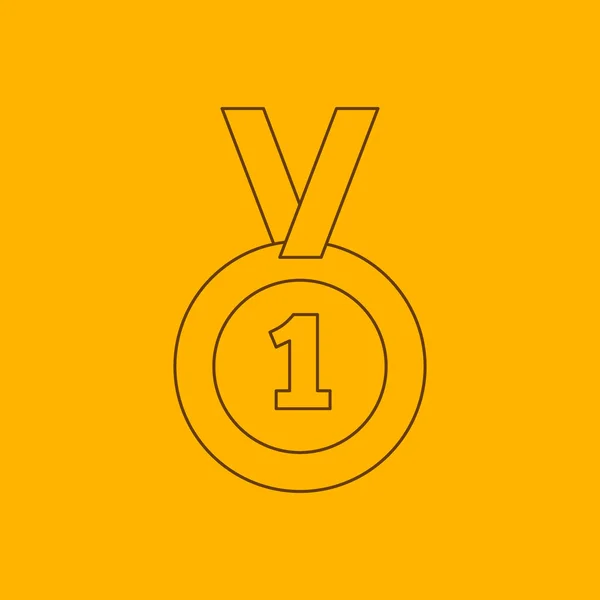 1st place medal line icon — Stock Vector