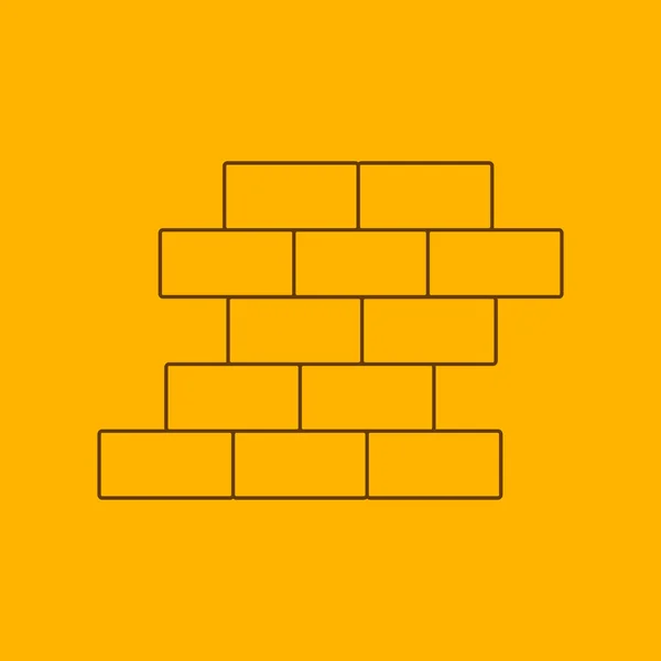 Brick wall line icon — Stock Vector