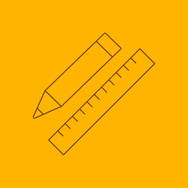 Penna med linjalsymbolen linje — Stock vektor