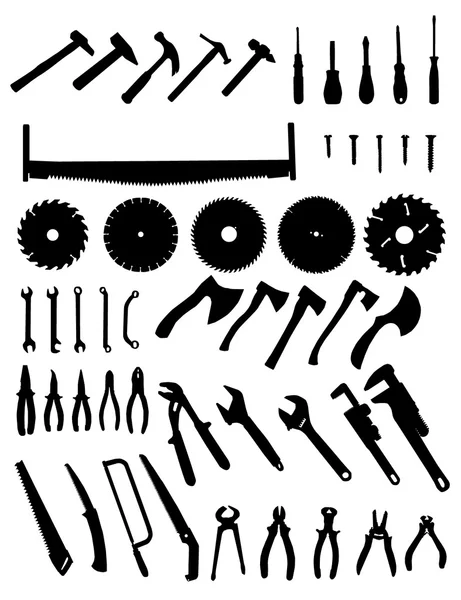 Zestaw narzedzi duża sylwetka — Wektor stockowy