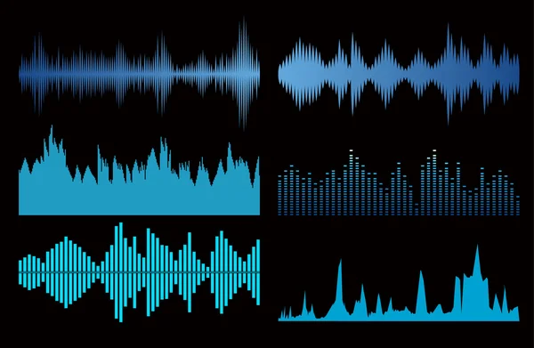 Sound waves set — Stock Vector