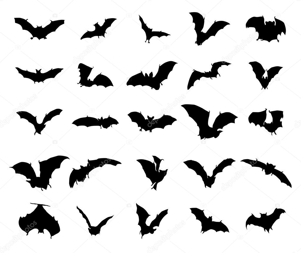 Bats silhouettes set