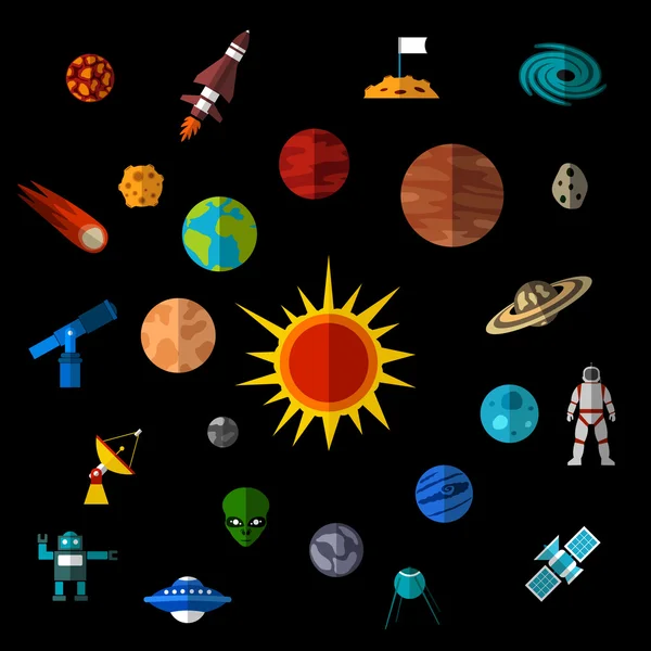 Conjunto de ícones de espaço — Vetor de Stock