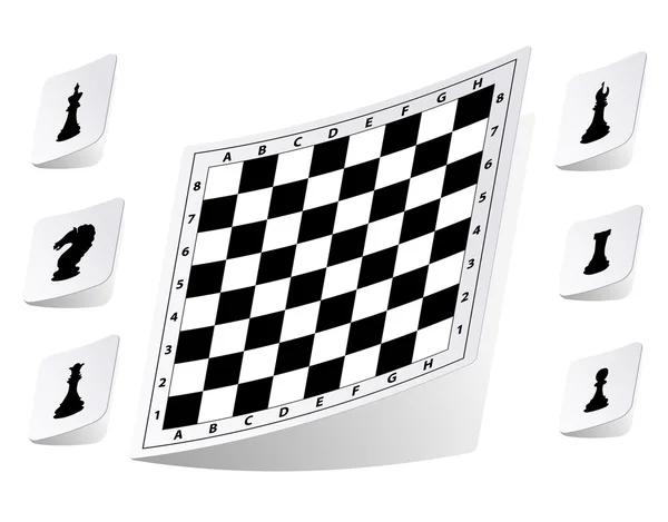 Schackbrädet klistermärken set — Stock vektor