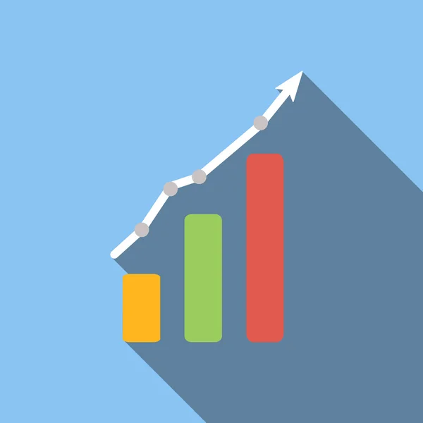 Graph chart flat icon — Stock Vector