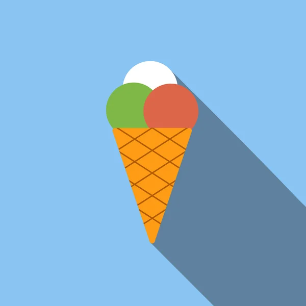 Helado icono plano — Vector de stock