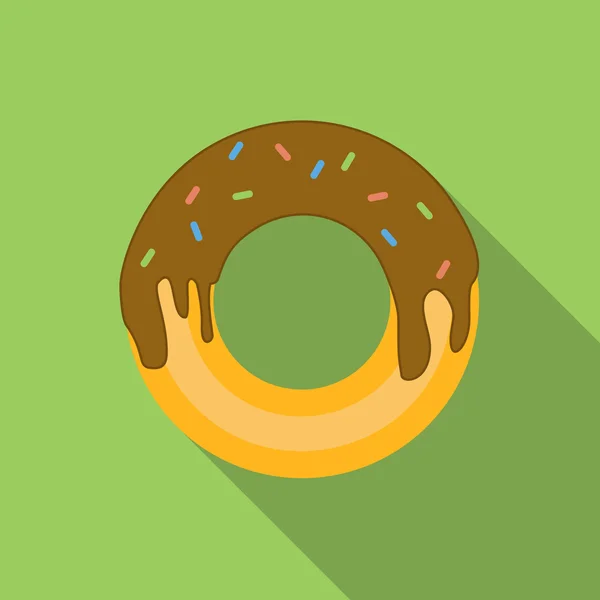 Donut platte pictogram — Stockvector