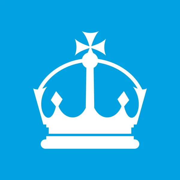 Kronan vit ikon — Stock vektor