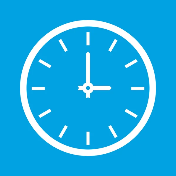 Horloge icône blanche — Image vectorielle