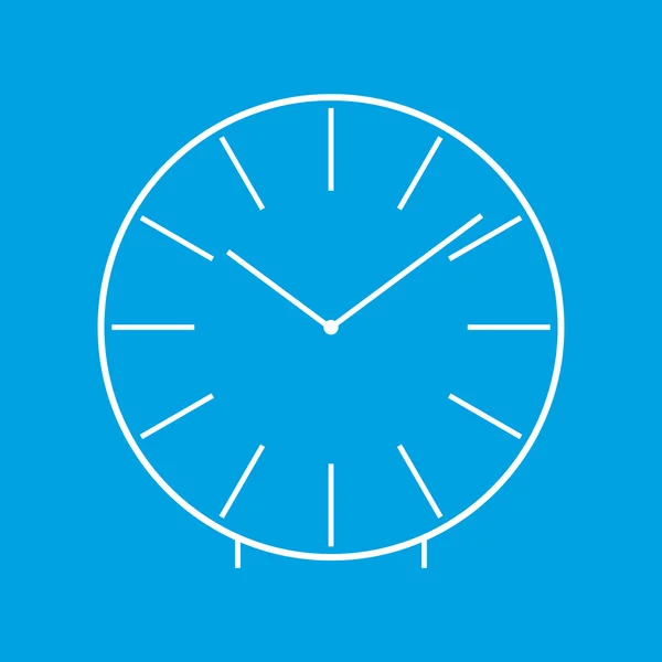 Clock white icon — Stock Vector