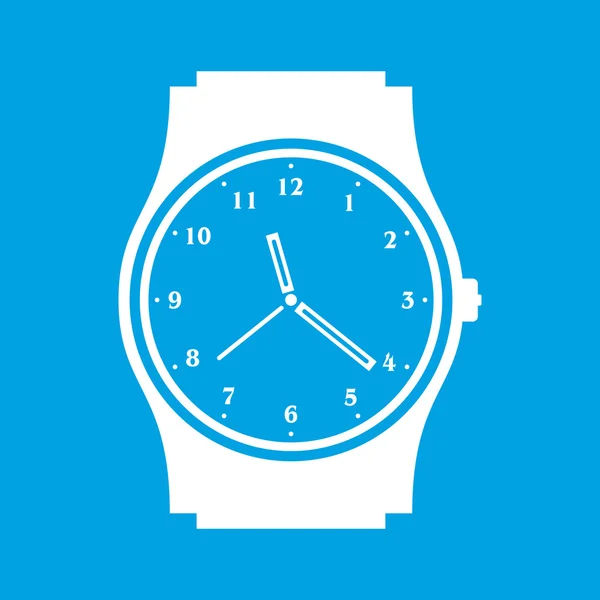 Reloj icono blanco — Vector de stock