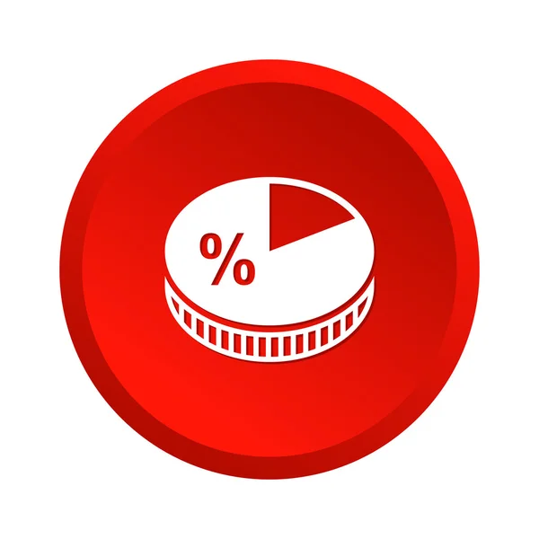 Grafico a torta icona rossa — Vettoriale Stock