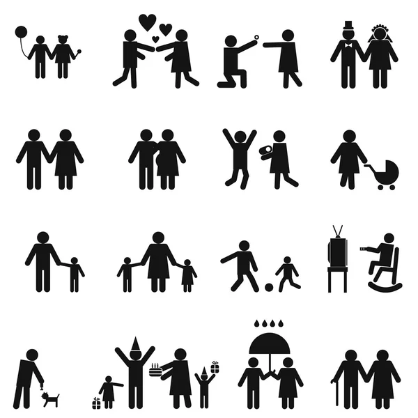 Conjunto de iconos familiares — Vector de stock