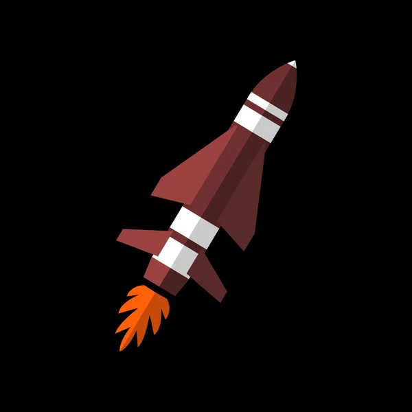 Rocket flat sign — Stock Vector