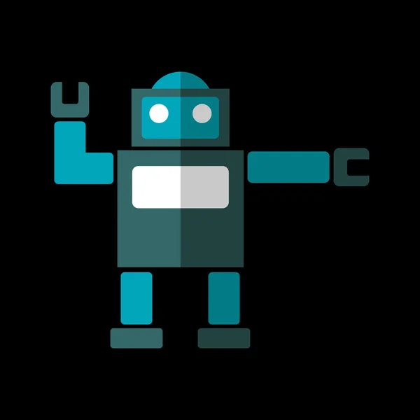 Robot plat pictogram — Stockvector