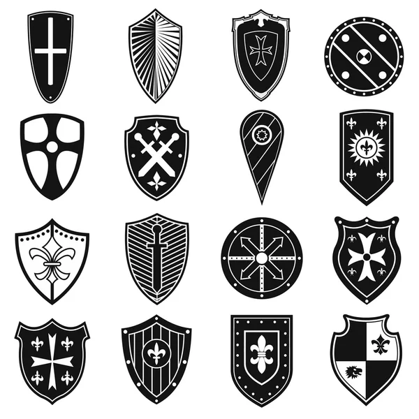 Shields icons set — Stock Vector