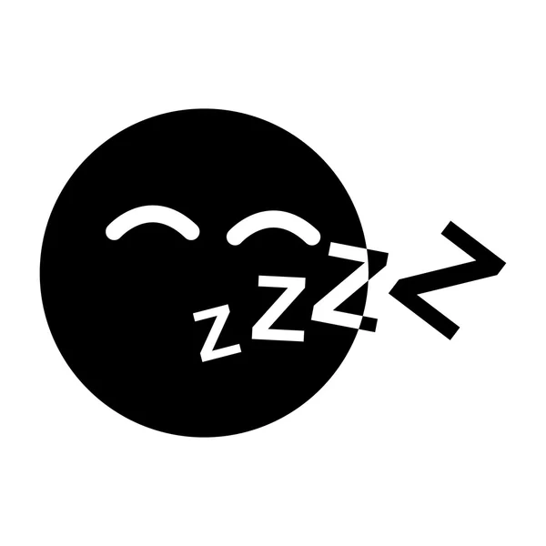 Senyum ikon hitam tidur - Stok Vektor