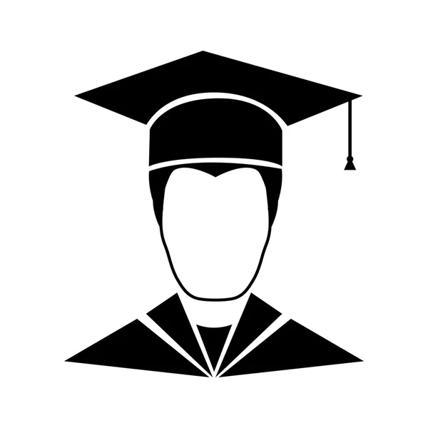 Ícone estudante de pós-graduação — Vetor de Stock