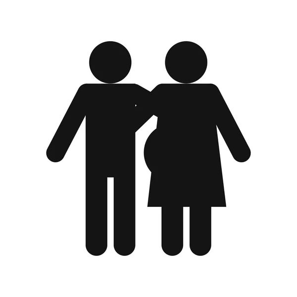 Чоловік і вагітна жінка значок — стоковий вектор