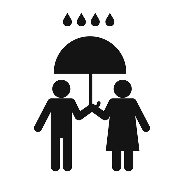Man and woman under the umbrella — Stock Vector