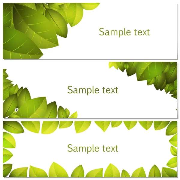 Green leaves banners Stock Vector Image by ©vectortatu 126475338