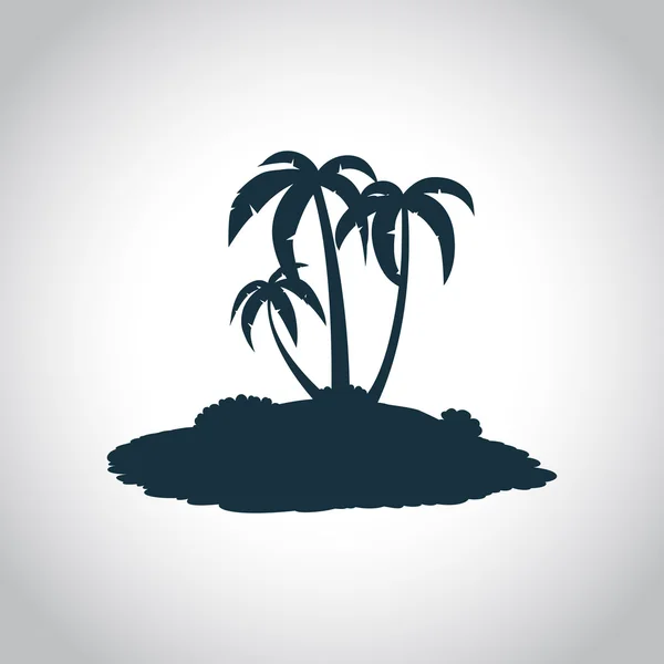 Isla tropical icono negro — Archivo Imágenes Vectoriales