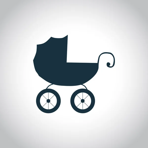 Bebé carro simple icono — Vector de stock