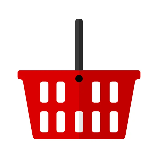 Cesta de compras ícone plano —  Vetores de Stock