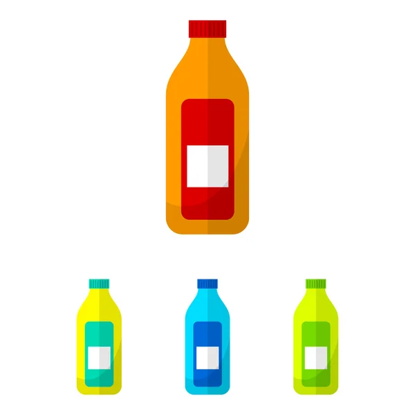 Flasche flache Symbole gesetzt — Stockvektor