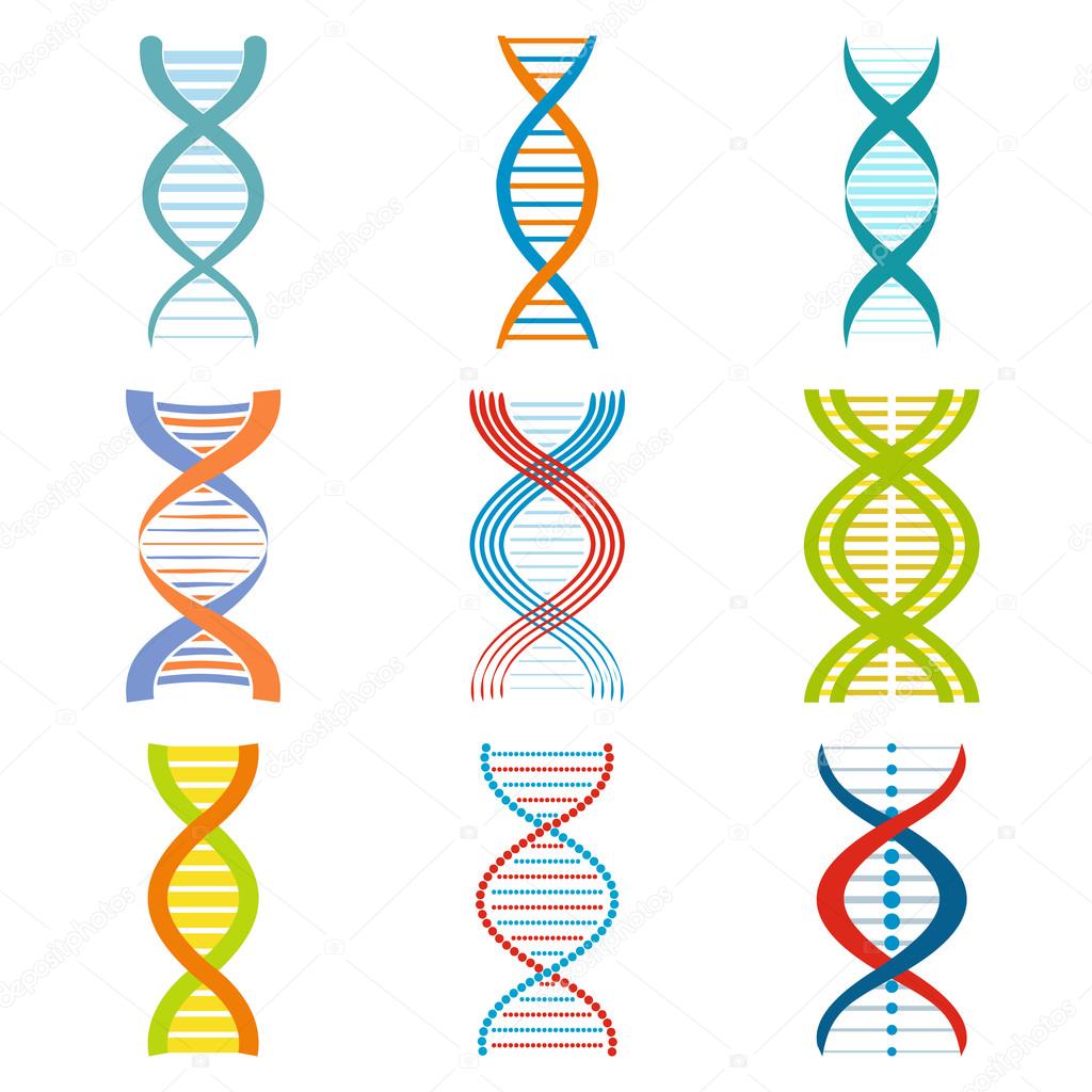 DNA and molecule symbols set