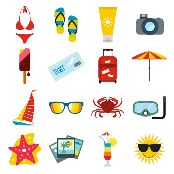 Ensemble d'icônes d'été — Image vectorielle