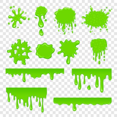 Green slime set clipart