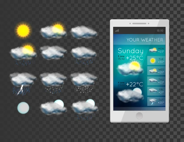 New weather icons set — Stock Vector