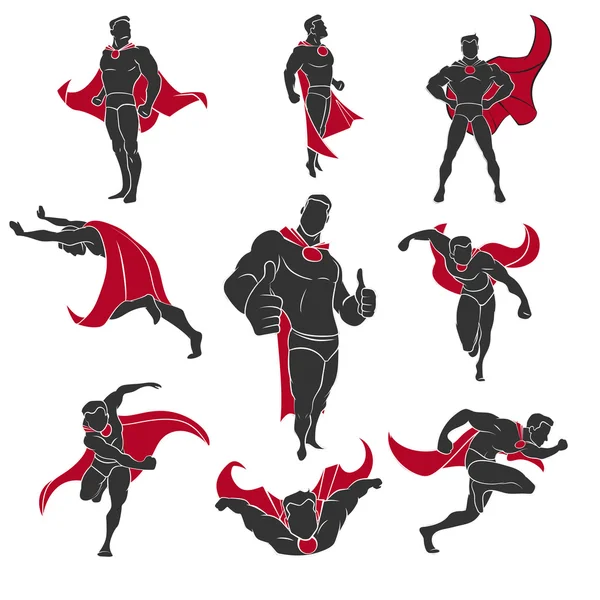 Superhero comics set — Stock Vector