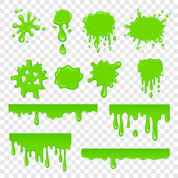 Green slime set — Stock Vector