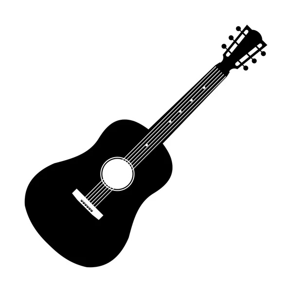 Guitarra acústica ícone preto —  Vetores de Stock