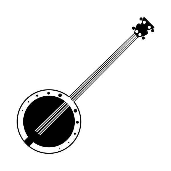 Banjo icono negro — Vector de stock