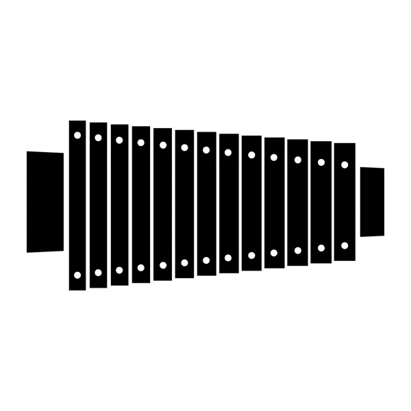 Xilófono icono negro — Vector de stock