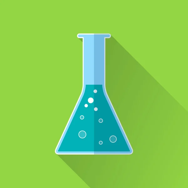 Kémiai cső lapos színes ikon — Stock Vector