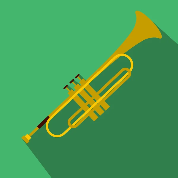 Trompete simples ícone plano — Vetor de Stock