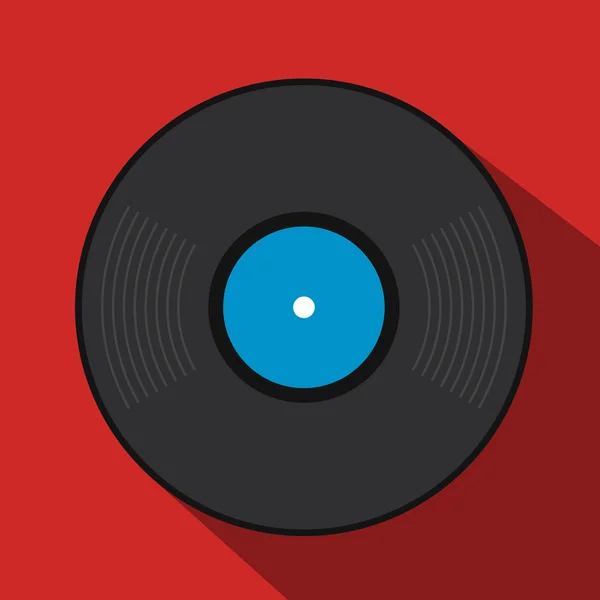 Retro vinyl record flat icon — Stock Vector