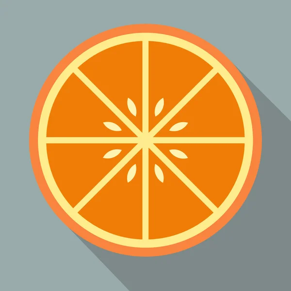 In Scheiben geschnittene orange flache Symbol — Stockvektor