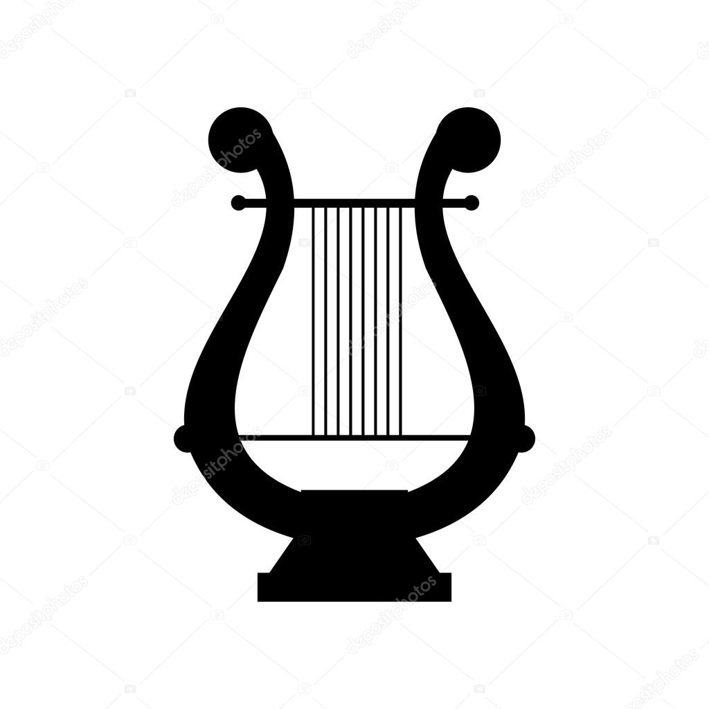 Lyre black simple icon