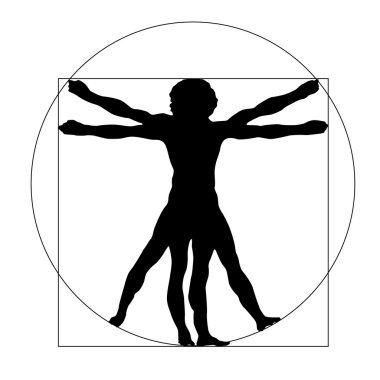 Vetruvian man silhouette clipart