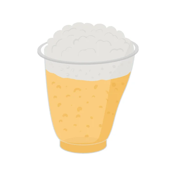 Cerveza en tazas de plástico — Vector de stock