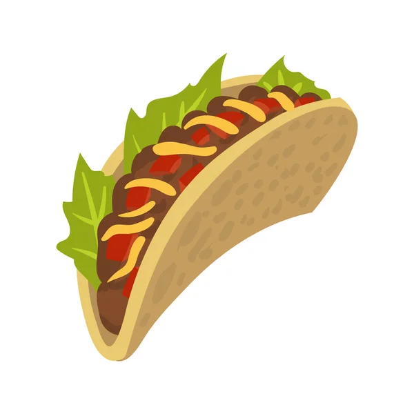 Cartoon Mexicaanse taco — Stockvector