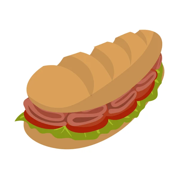 Sándwich submarino de dibujos animados — Vector de stock