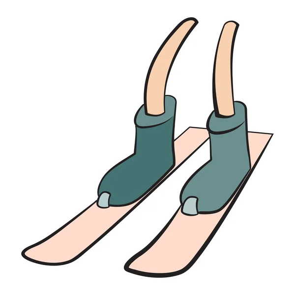 Tecknade ben skidåkning tecken — Stock vektor