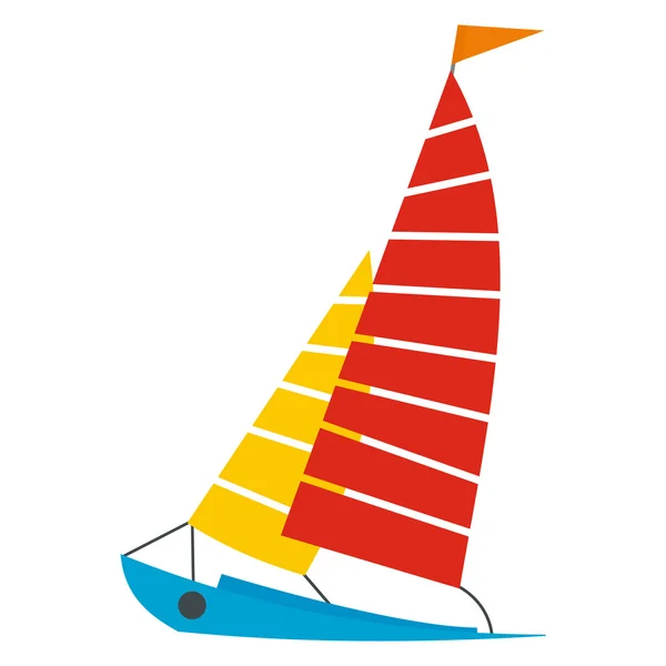Plachetní jachty ikona — Stockový vektor